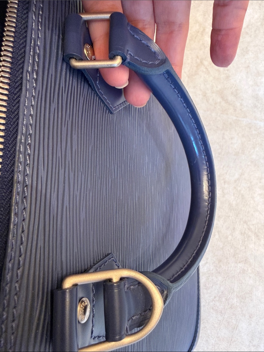 Louis Vuitton Blue Epi Alma PM Satchel - Picture 11 of 15